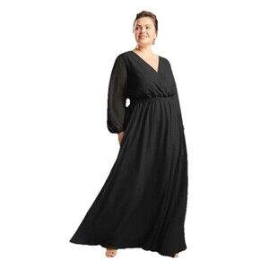 Y0023. AW Adelle Dress Bridesmaid Dress V Neck Long Sleeve Formal Dress $110